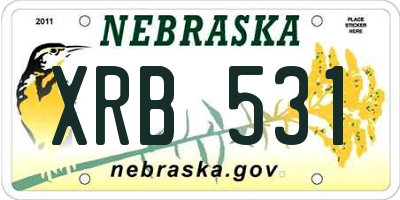 NE license plate XRB531