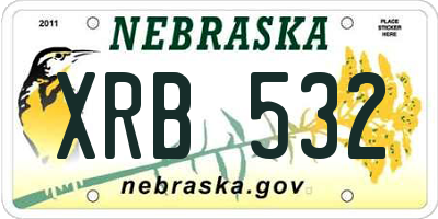 NE license plate XRB532