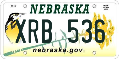 NE license plate XRB536