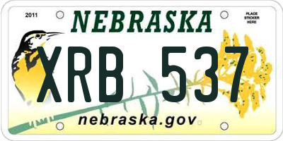 NE license plate XRB537