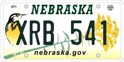 NE license plate XRB541