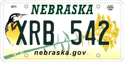 NE license plate XRB542