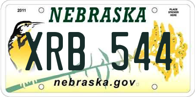 NE license plate XRB544