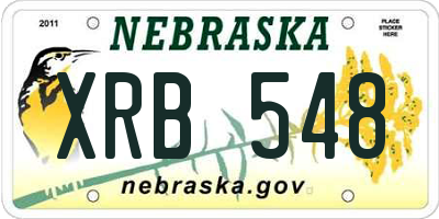 NE license plate XRB548