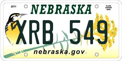 NE license plate XRB549