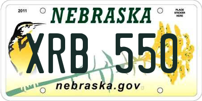 NE license plate XRB550