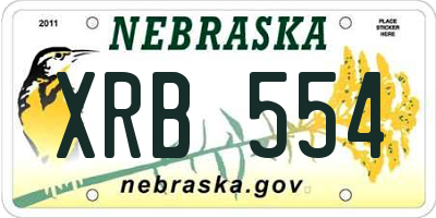 NE license plate XRB554