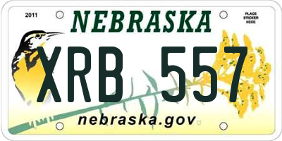 NE license plate XRB557