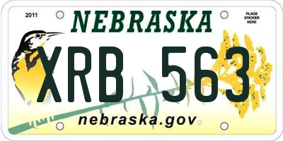 NE license plate XRB563