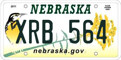 NE license plate XRB564