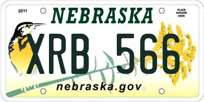 NE license plate XRB566
