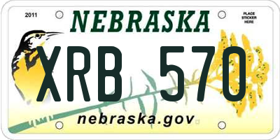 NE license plate XRB570