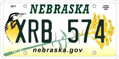 NE license plate XRB574