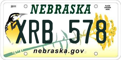 NE license plate XRB578