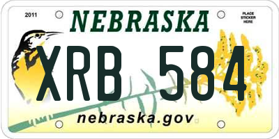NE license plate XRB584