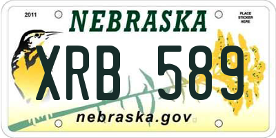 NE license plate XRB589