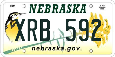 NE license plate XRB592