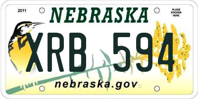 NE license plate XRB594