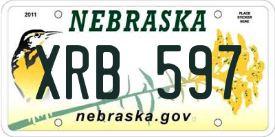 NE license plate XRB597