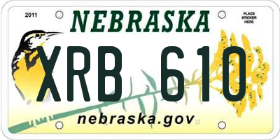 NE license plate XRB610