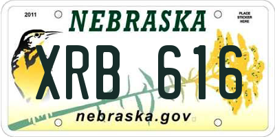 NE license plate XRB616