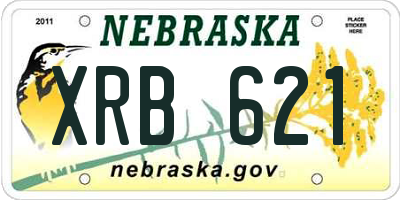 NE license plate XRB621