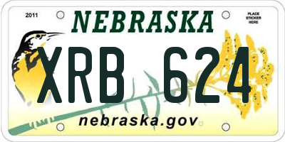 NE license plate XRB624