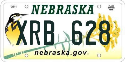 NE license plate XRB628