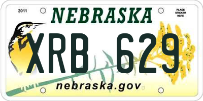NE license plate XRB629