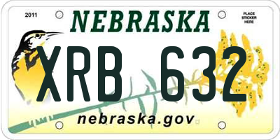 NE license plate XRB632