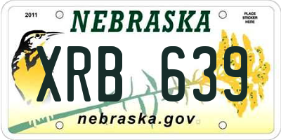 NE license plate XRB639