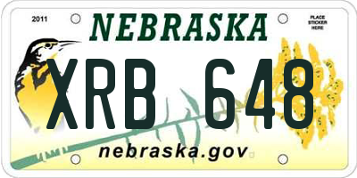 NE license plate XRB648