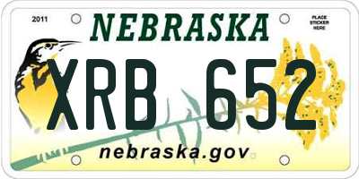 NE license plate XRB652