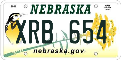 NE license plate XRB654