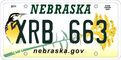 NE license plate XRB663