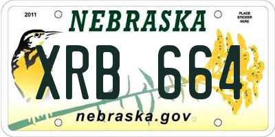 NE license plate XRB664
