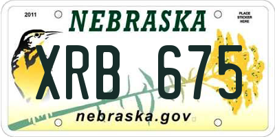 NE license plate XRB675