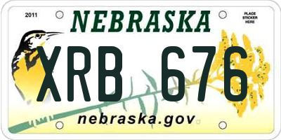 NE license plate XRB676