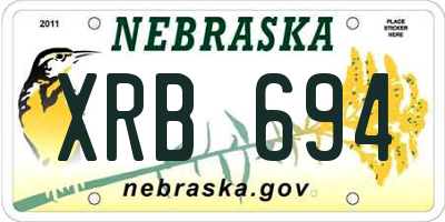NE license plate XRB694