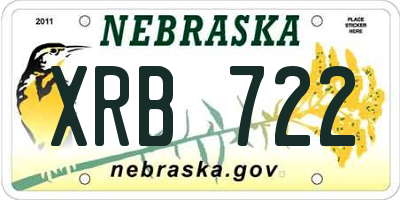 NE license plate XRB722