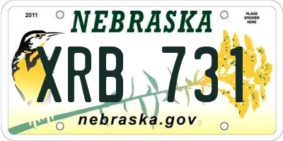 NE license plate XRB731