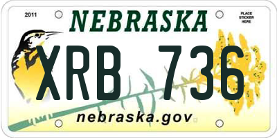 NE license plate XRB736