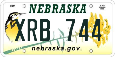 NE license plate XRB744