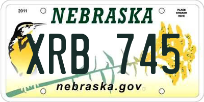 NE license plate XRB745