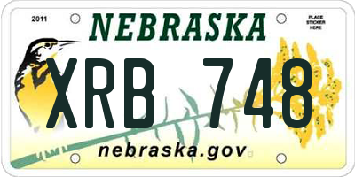 NE license plate XRB748