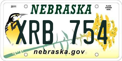 NE license plate XRB754