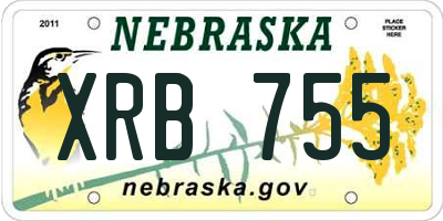 NE license plate XRB755