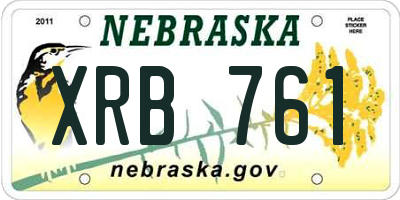 NE license plate XRB761