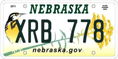 NE license plate XRB778