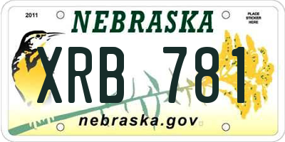NE license plate XRB781
